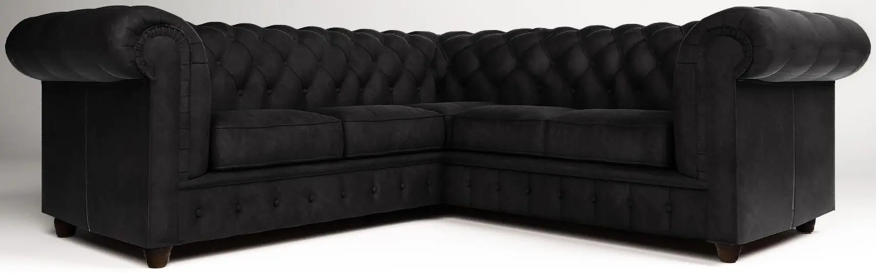 Диван угловой Inspira Furniture Cambridge 2+E+2 Riviera 100 (Black)