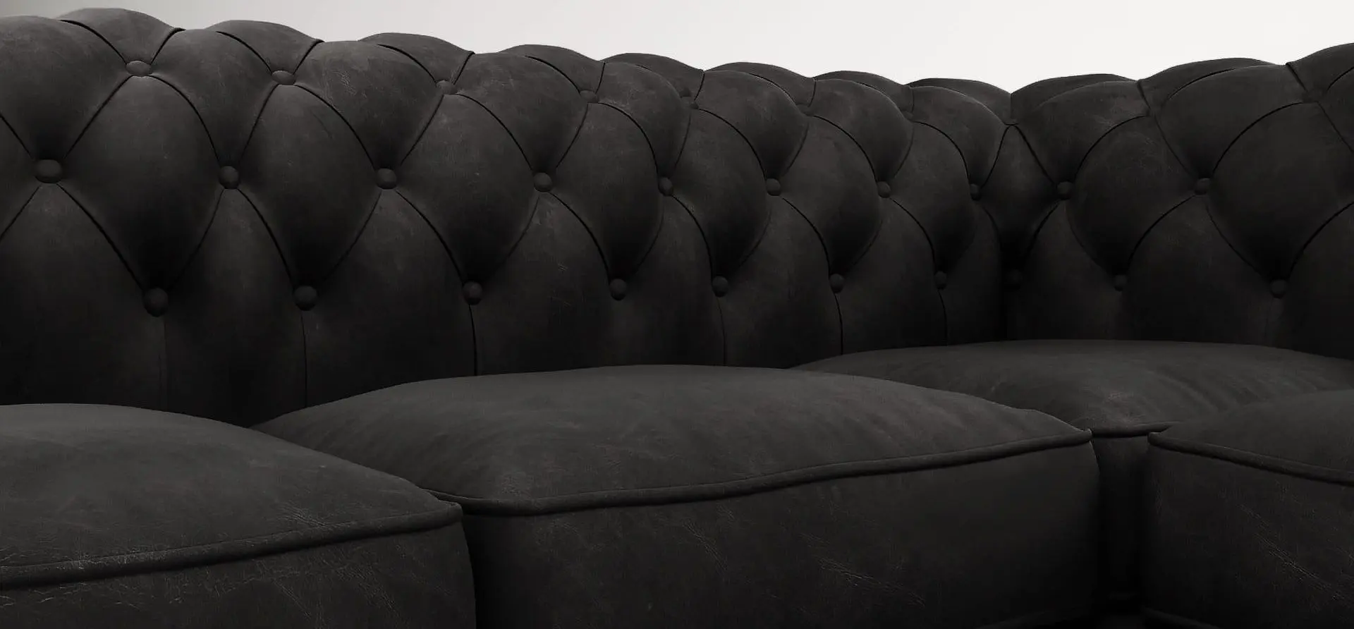 Диван угловой Inspira Furniture Cambridge 2+E+2 Riviera 100 (Black)