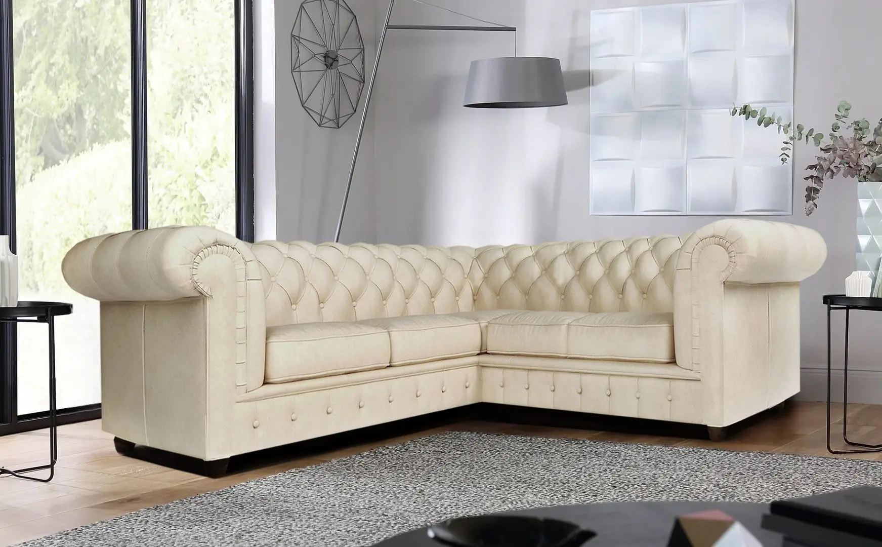Диван угловой Inspira Furniture Cambridge 2+E+2 Riviera 21 (Beige)