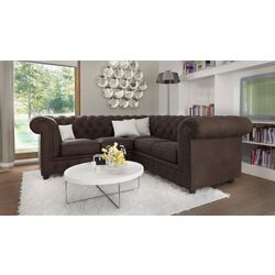 Canapea de colt Inspira Furniture Cambridge 2+E+2 Riviera 26 (Brown)