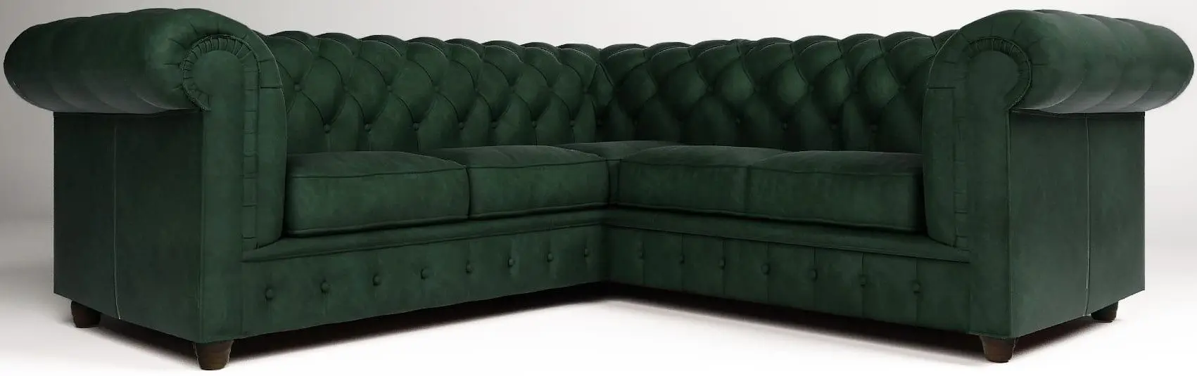 Canapea de colt Inspira Furniture Cambridge 2+E+2 Riviera 38 (Dark Green)