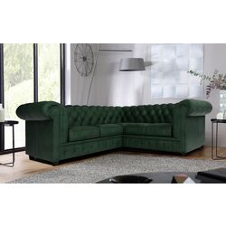 Canapea de colt Inspira Furniture Cambridge 2+E+2 Riviera 38 (Dark Green)