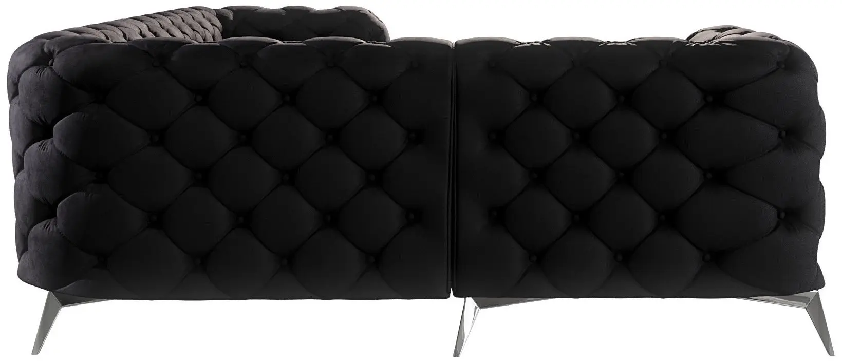 Canapea de colt Inspira Furniture Chelsea 1+C+2 Left Riviera 100 (Black/Silver)