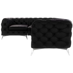 Canapea de colt Inspira Furniture Chelsea 1+C+2 Left Riviera 100 (Black/Silver) Thumb