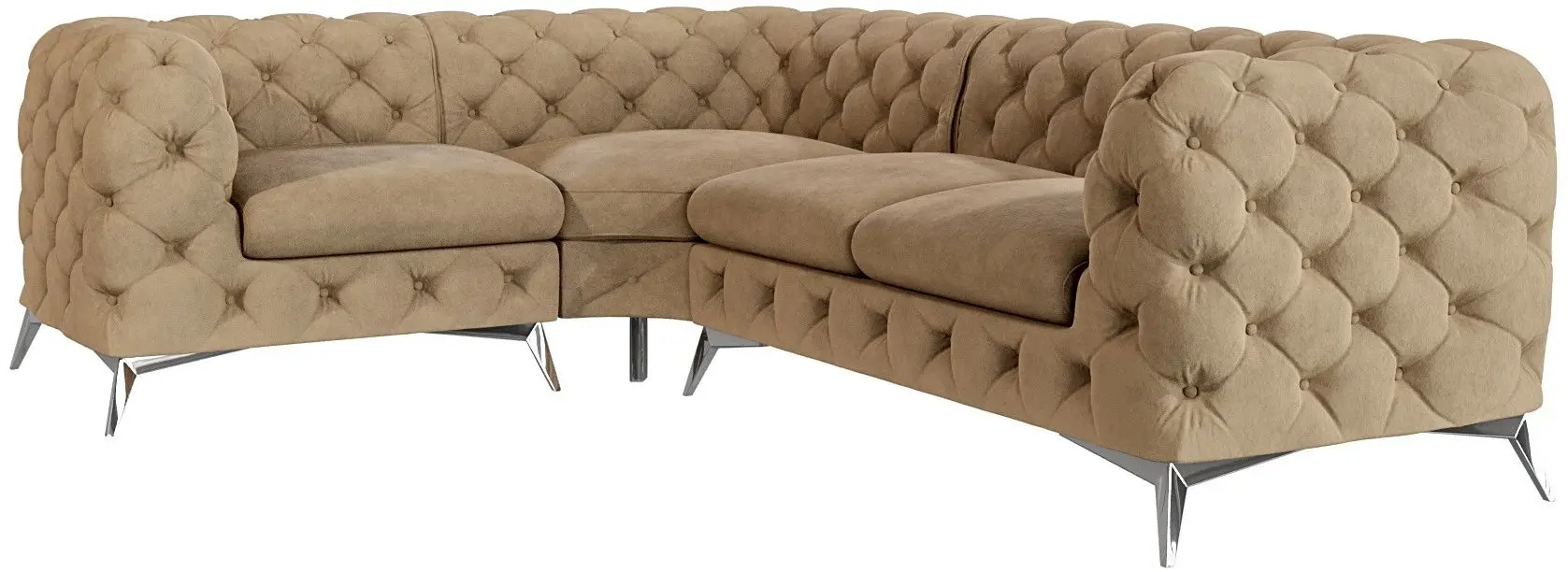 Canapea de colt Inspira Furniture Chelsea 1+C+2 Left Riviera 24 (Beige/Silver)