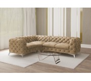 Canapea de colt Inspira Furniture Chelsea 1+C+2 Left Riviera 24 (Beige/Silver)