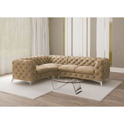 Canapea de colt Inspira Furniture Chelsea 1+C+2 Left Riviera 24 (Beige/Silver)