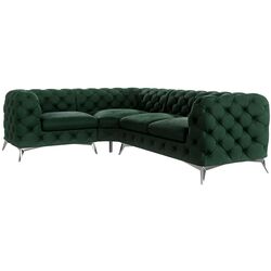 Canapea de colt Inspira Furniture Chelsea 1+C+2 Left Riviera 38 (Dark Green/Silver) Thumb