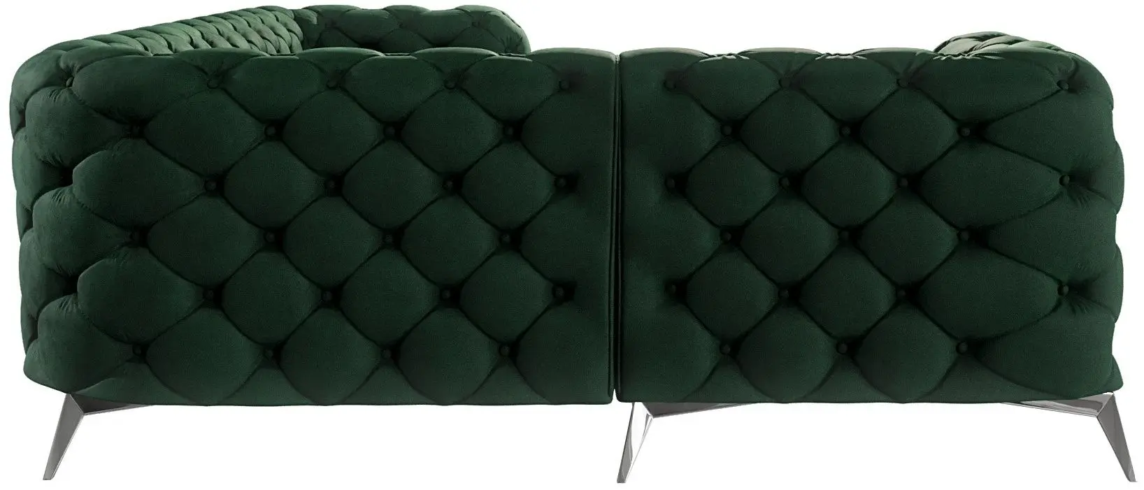 Canapea de colt Inspira Furniture Chelsea 1+C+2 Left Riviera 38 (Dark Green/Silver)