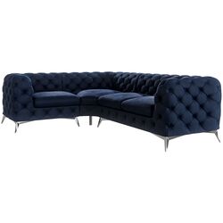 Диван угловой Inspira Furniture Chelsea 1+C+2 Left Riviera 81 (Dark Blue/Silver) Thumb