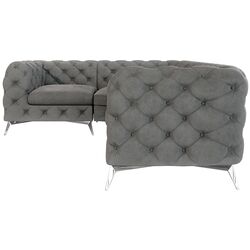 Диван угловой Inspira Furniture Chelsea 1+C+2 Left Riviera 91 (Gray/Silver) Thumb