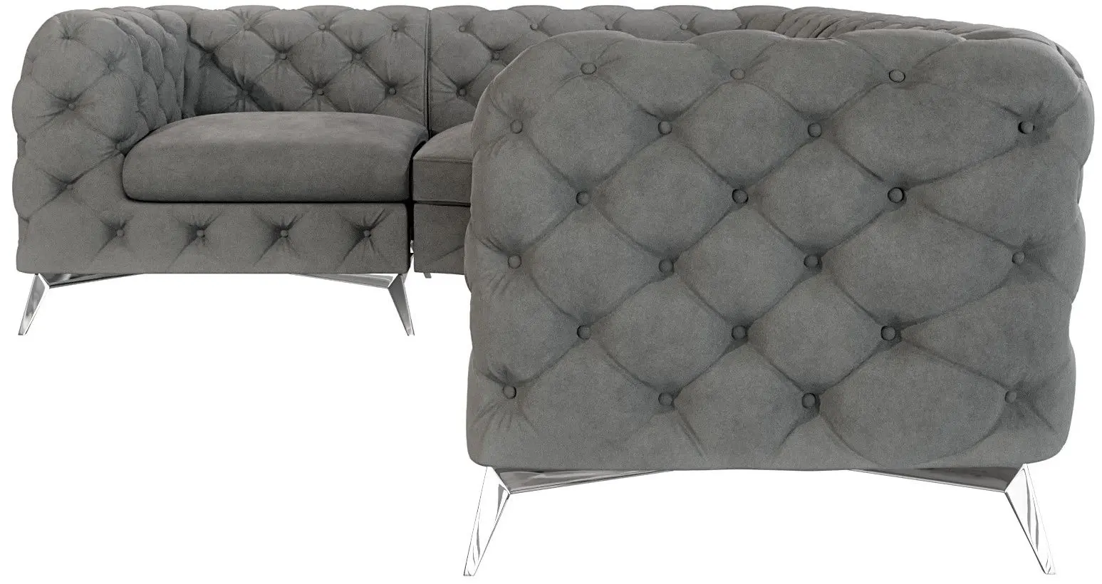 Диван угловой Inspira Furniture Chelsea 1+C+2 Left Riviera 91 (Gray/Silver)