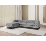 Canapea de colt Inspira Furniture Chelsea 1+C+2 Left Riviera 91 (Gray/Silver)