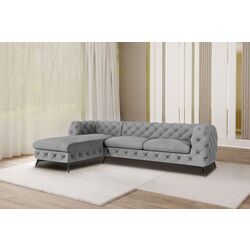 Canapea de colt Inspira Furniture Chelsea 1+C+2 Left Riviera 91 (Gray/Silver)