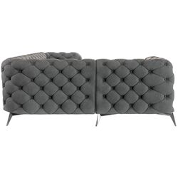 Диван угловой Inspira Furniture Chelsea 1+C+2 Left Riviera 91 (Gray/Silver) Thumb