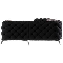 Canapea de colt Inspira Furniture Chelsea 2+C+1 Right Riviera 100 (Black/Silver) Thumb