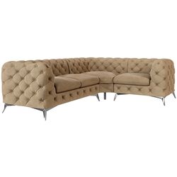 Диван угловой Inspira Furniture Chelsea 2+C+1 Right Riviera 24 (Beige/Silver) Thumb