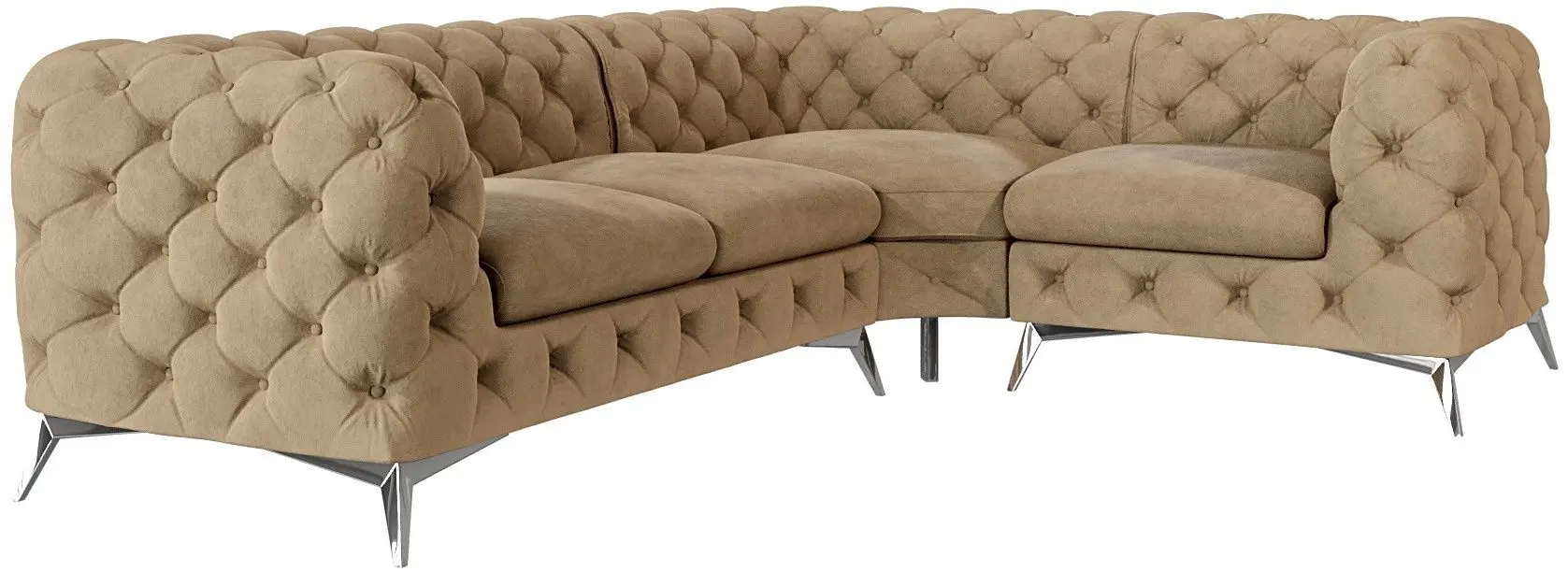 Диван угловой Inspira Furniture Chelsea 2+C+1 Right Riviera 24 (Beige/Silver)