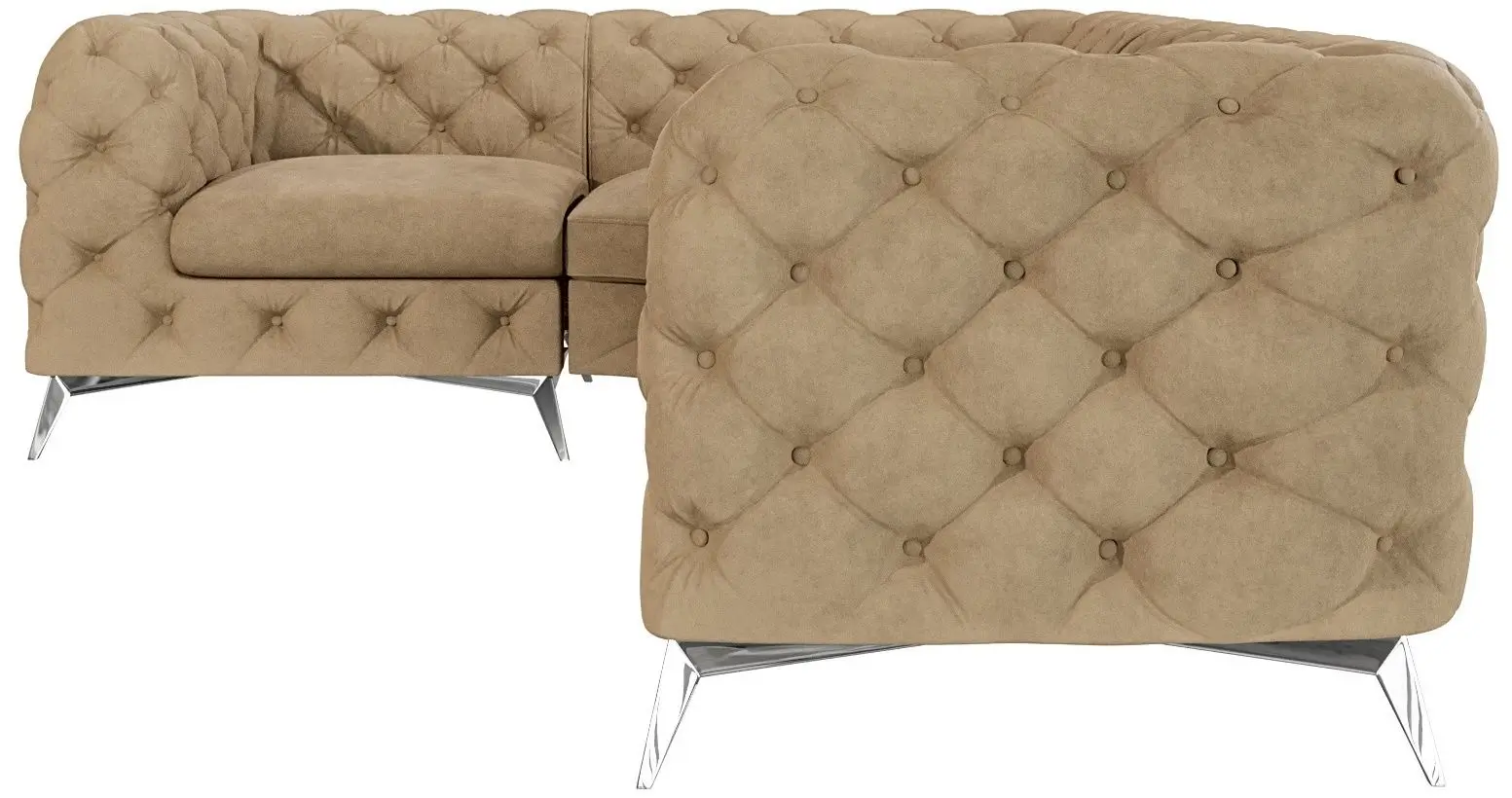 Диван угловой Inspira Furniture Chelsea 2+C+1 Right Riviera 24 (Beige/Silver)