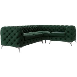 Canapea de colt Inspira Furniture Chelsea 2+C+1 Right Riviera 38 (Dark Green/Silver) Thumb