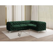 Canapea de colt Inspira Furniture Chelsea 2+C+1 Right Riviera 38 (Dark Green/Silver)