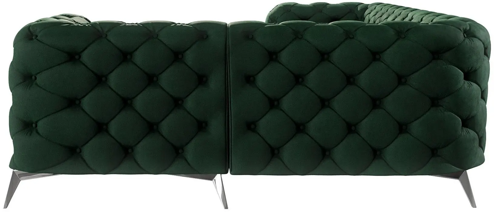 Canapea de colt Inspira Furniture Chelsea 2+C+1 Right Riviera 38 (Dark Green/Silver)