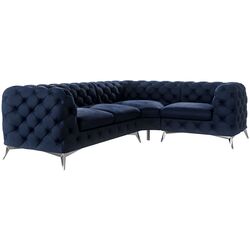 Canapea de colt Inspira Furniture Chelsea 2+C+1 Right Riviera 81 (Dark Blue/Silver) Thumb