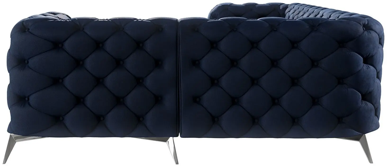 Canapea de colt Inspira Furniture Chelsea 2+C+1 Right Riviera 81 (Dark Blue/Silver)