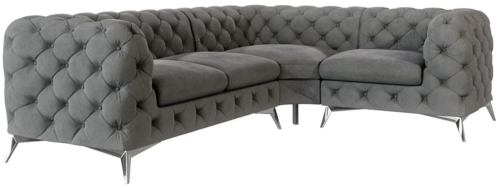 Canapea de colt Inspira Furniture Chelsea 2+C+1 Right Riviera 91 (Gray/Silver)