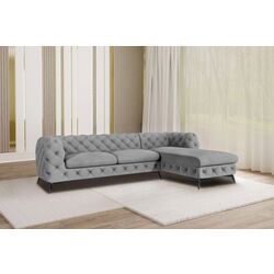Canapea de colt Inspira Furniture Chelsea 2+C+1 Right Riviera 91 (Gray/Silver)