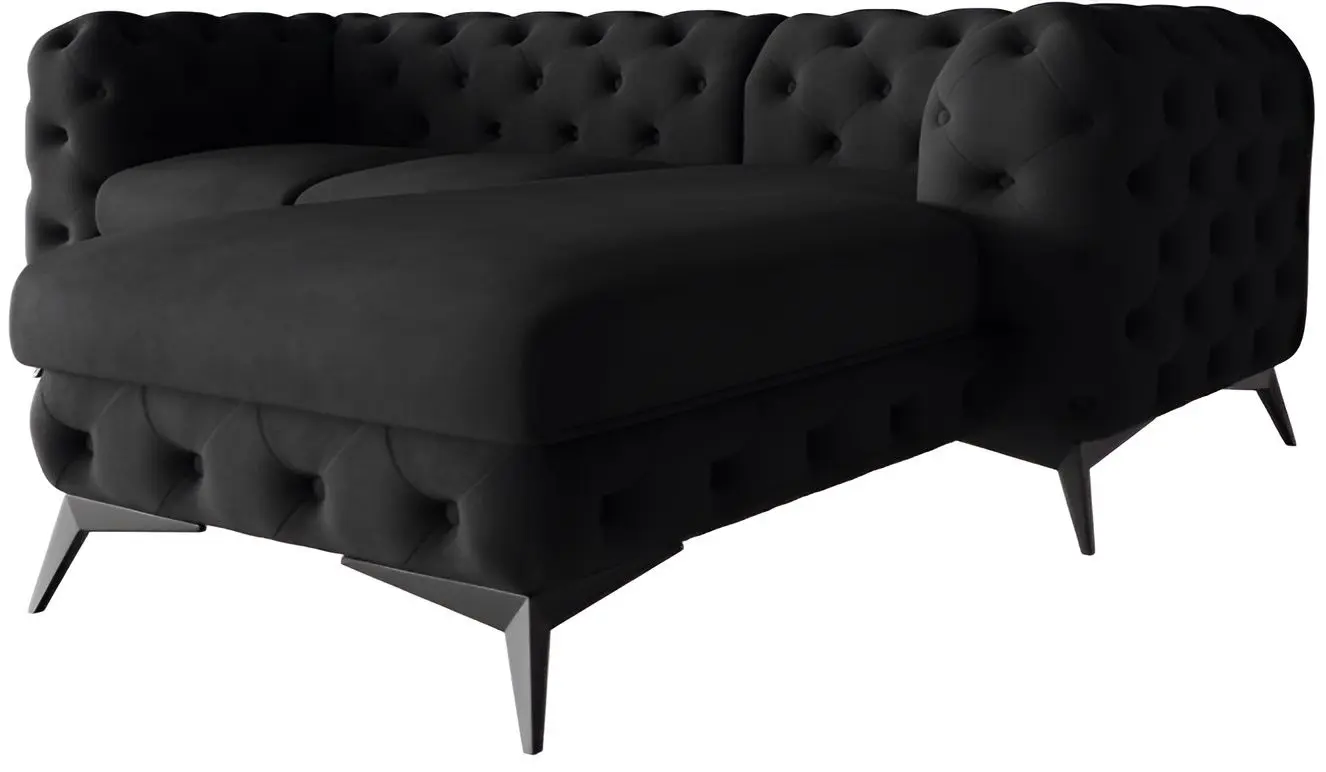 Canapea de colt Inspira Furniture Chelsea 2+OT Right Riviera 100 (Black)