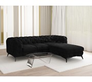 Canapea de colt Inspira Furniture Chelsea 2+OT Right Riviera 100 (Black)