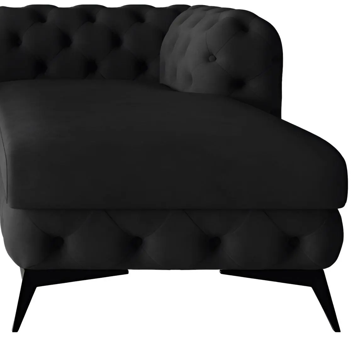 Canapea de colt Inspira Furniture Chelsea 2+OT Right Riviera 100 (Black)