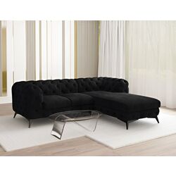 Canapea de colt Inspira Furniture Chelsea 2+OT Right Riviera 100 (Black)