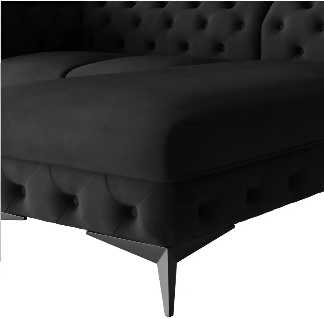 Canapea de colt Inspira Furniture Chelsea 2+OT Right Riviera 100 (Black)