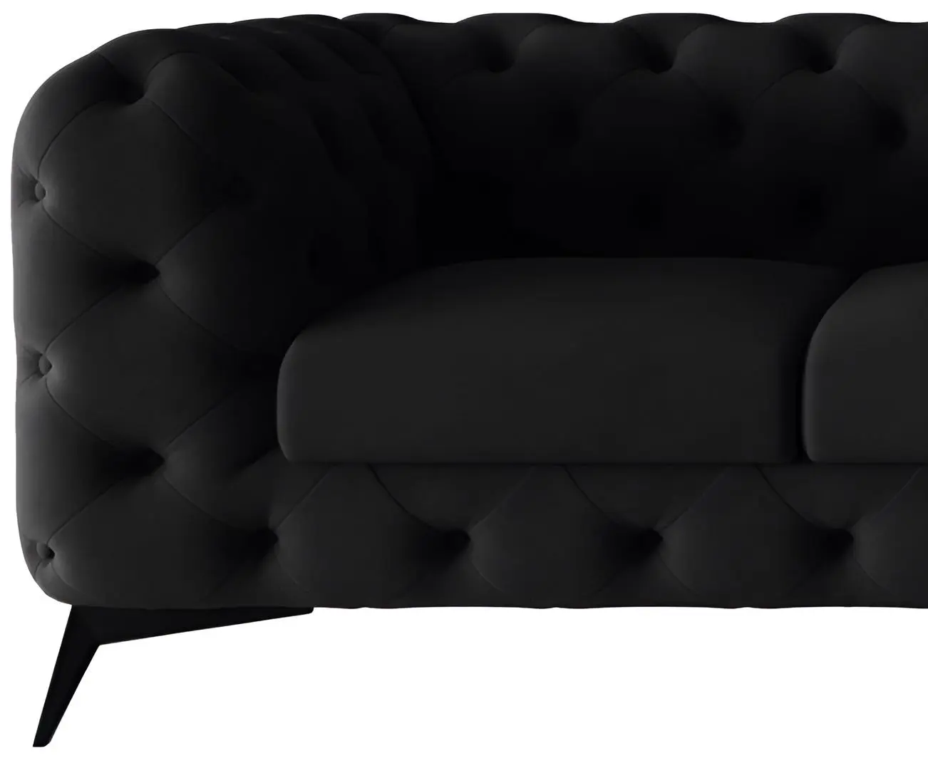 Canapea de colt Inspira Furniture Chelsea 2+OT Right Riviera 100 (Black)