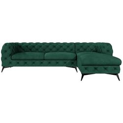 Canapea de colt Inspira Furniture Chelsea 2+OT Right Riviera 38 (Dark Green/Black) Thumb