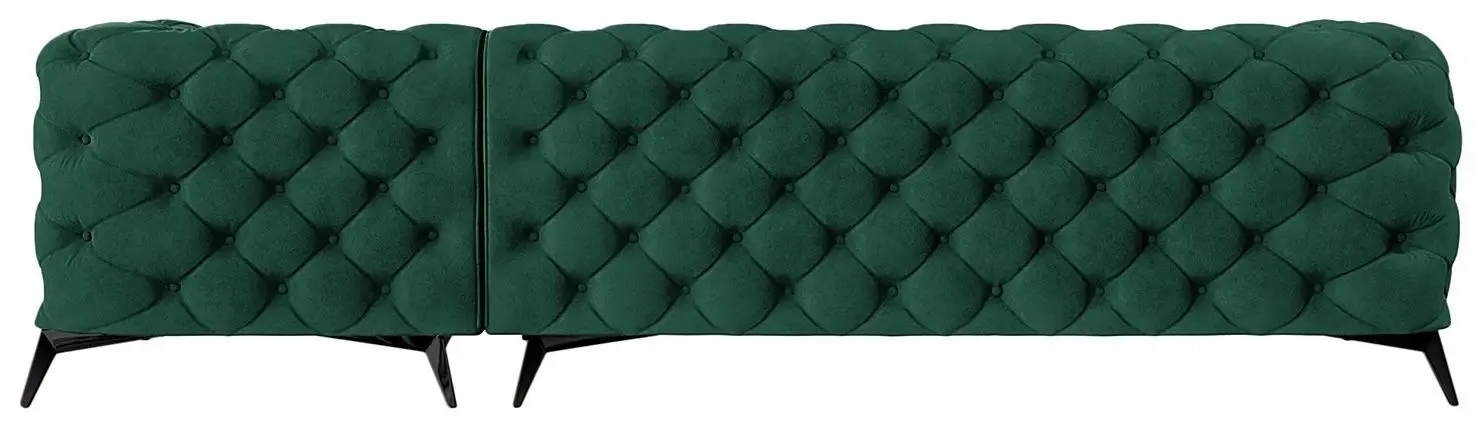 Canapea de colt Inspira Furniture Chelsea 2+OT Right Riviera 38 (Dark Green/Black)