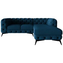 Диван угловой Inspira Furniture Chelsea 2+OT Right Riviera 81 (Dark Blue/Black) Thumb