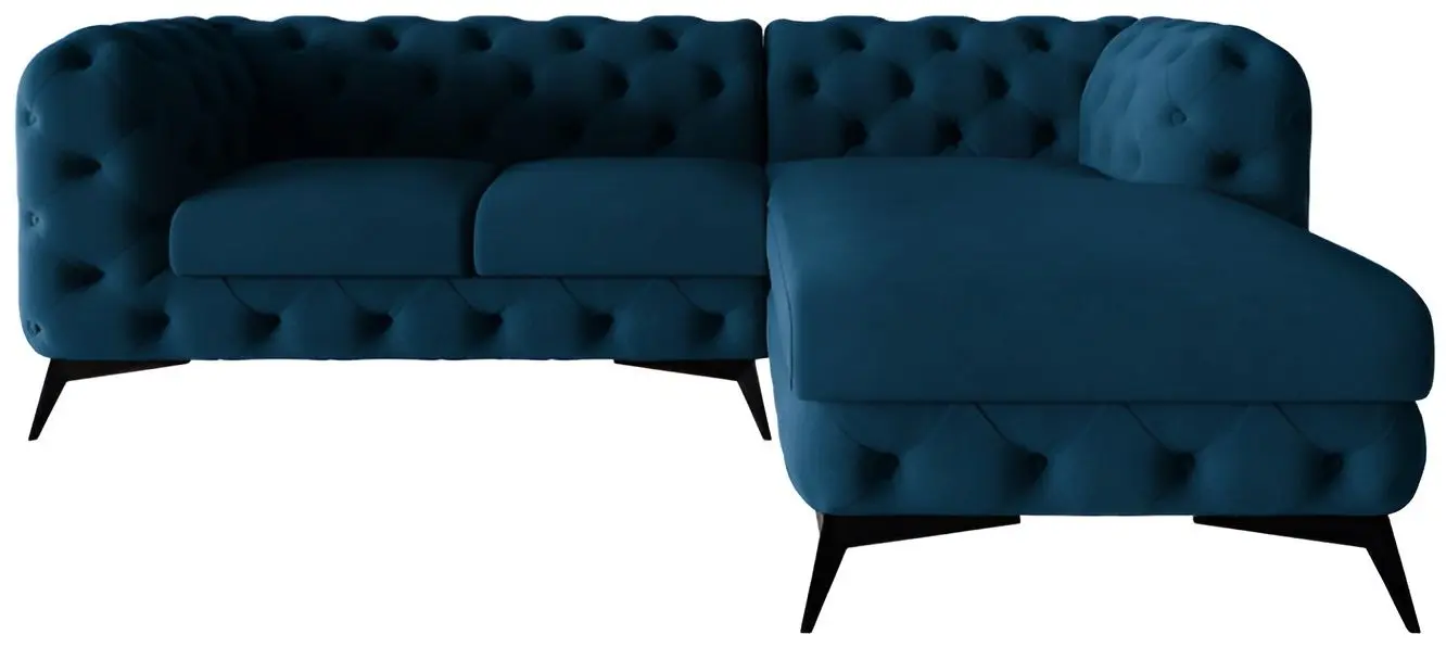 Диван угловой Inspira Furniture Chelsea 2+OT Right Riviera 81 (Dark Blue/Black)