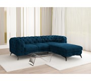 Canapea de colt Inspira Furniture Chelsea 2+OT Right Riviera 81 (Dark Blue/Black)