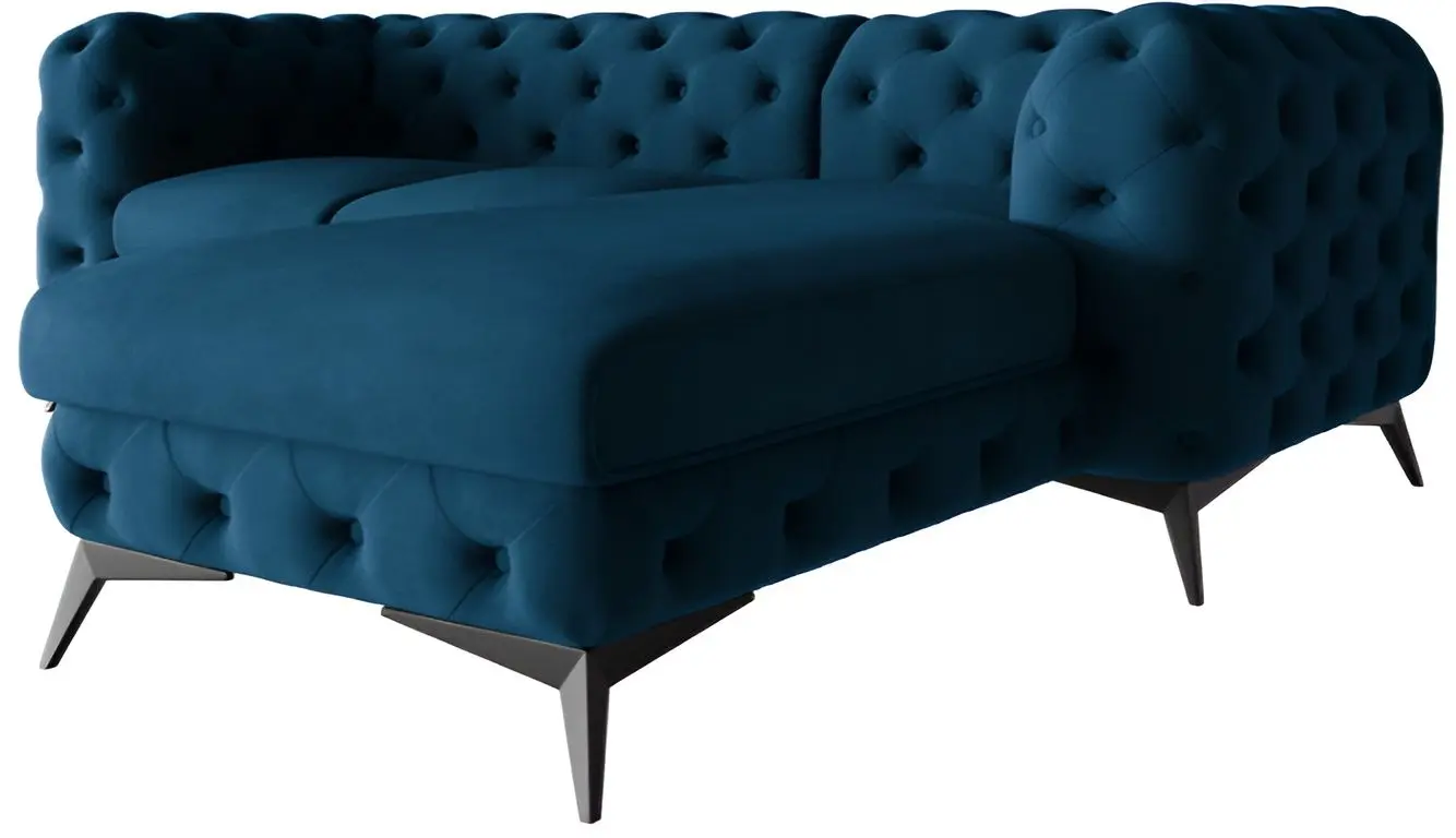 Диван угловой Inspira Furniture Chelsea 2+OT Right Riviera 81 (Dark Blue/Black)