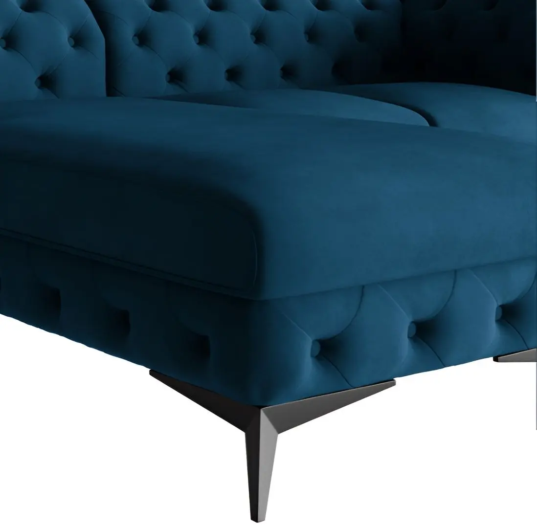 Диван угловой Inspira Furniture Chelsea 2+OT Right Riviera 81 (Dark Blue/Black)