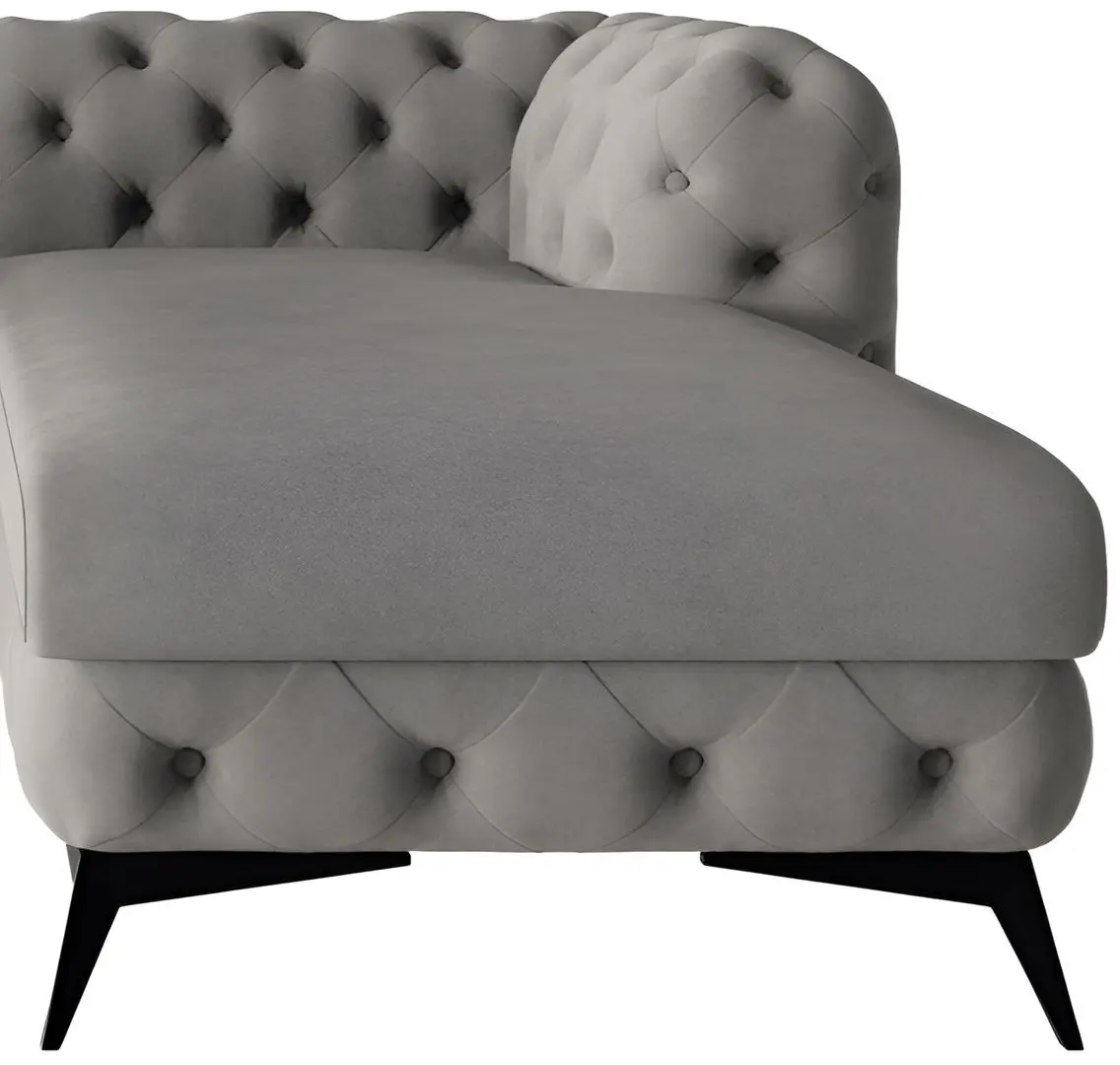 Диван угловой Inspira Furniture Chelsea 2+OT Right Riviera 91 (Gray/Black)