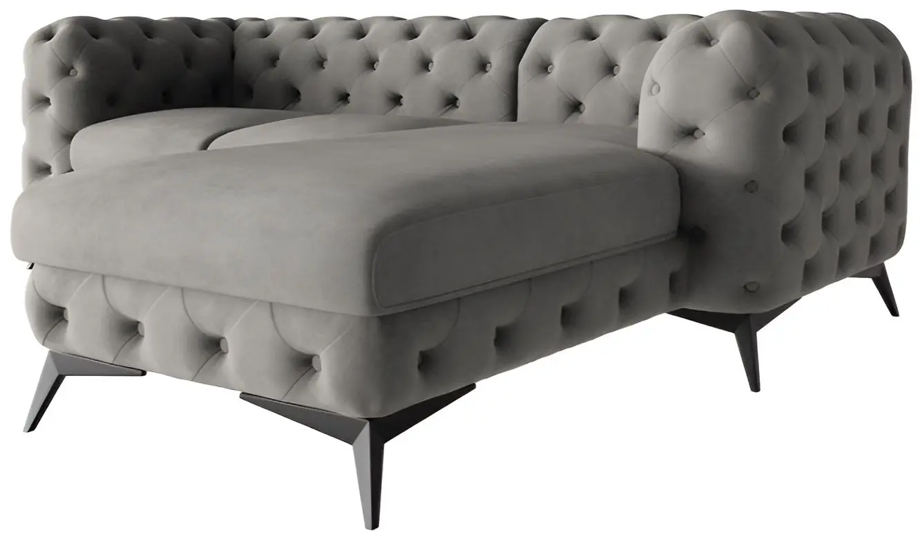 Диван угловой Inspira Furniture Chelsea 2+OT Right Riviera 91 (Gray/Black)