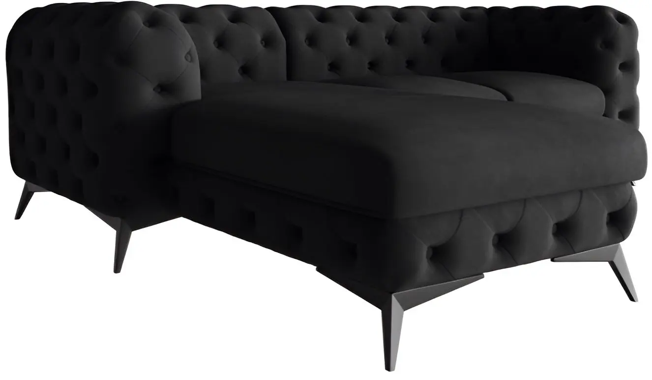 Canapea de colt Inspira Furniture Chelsea Chelsea OT+2 Left Riviera 100 (Black)