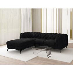Canapea de colt Inspira Furniture Chelsea Chelsea OT+2 Left Riviera 100 (Black)