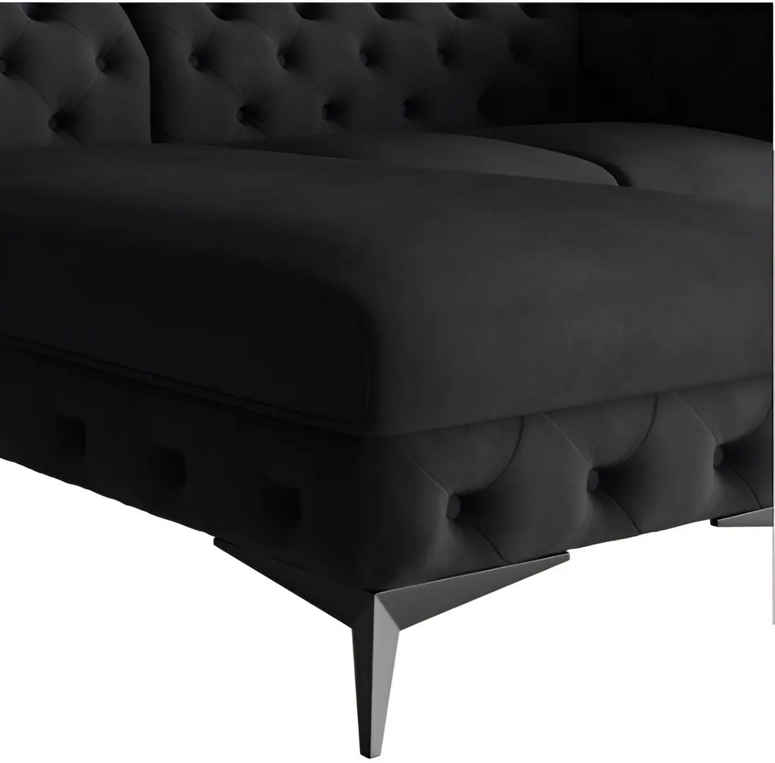 Canapea de colt Inspira Furniture Chelsea Chelsea OT+2 Left Riviera 100 (Black)