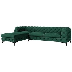 Canapea de colt Inspira Furniture Chelsea OT+2 Left Riviera 38 (Dark Green/Black) Thumb
