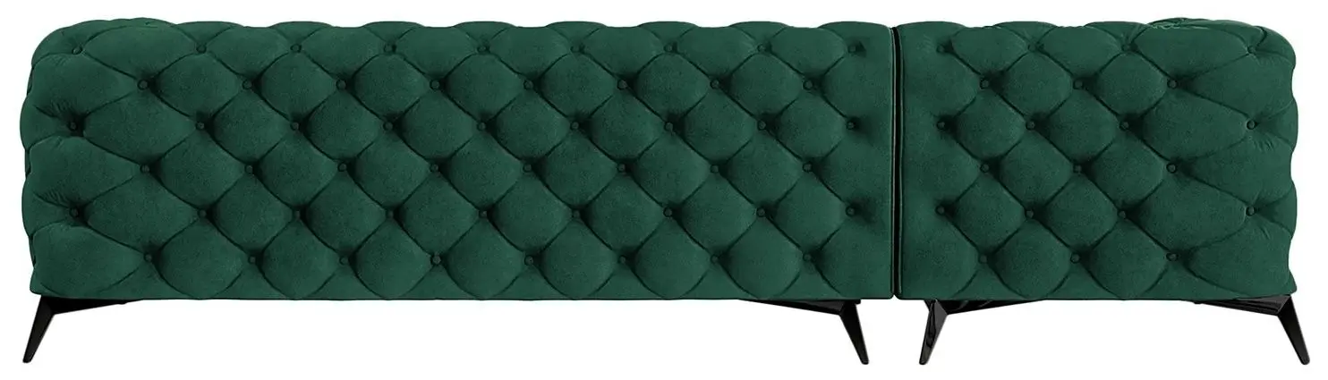 Canapea de colt Inspira Furniture Chelsea OT+2 Left Riviera 38 (Dark Green/Black)